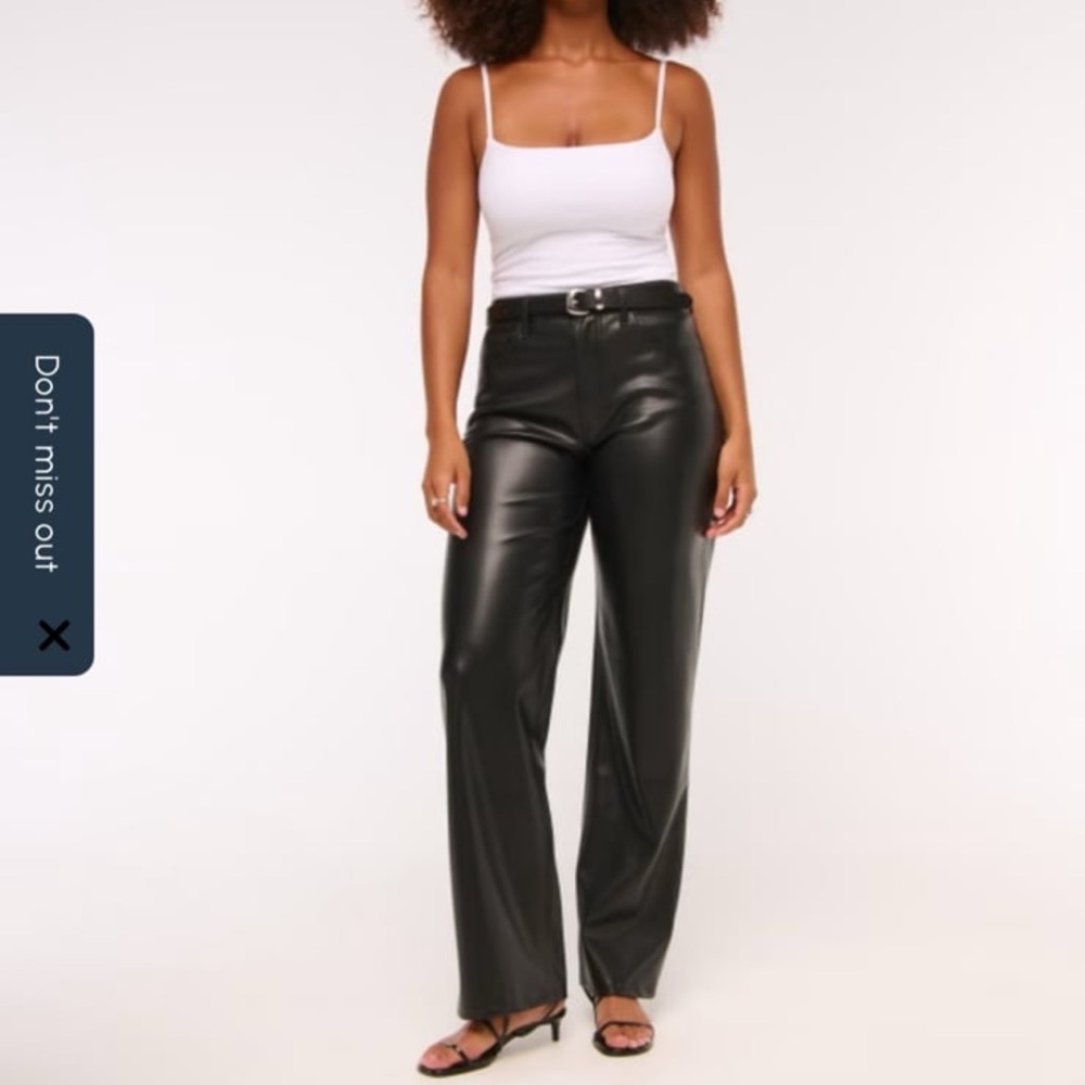 Abercrombie & Fitch Black Leather Trousers